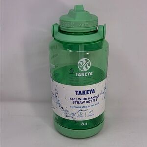 Takeya Tritan 64 oz Motivational Water Bottle with Straw Lid - Pistachio Green